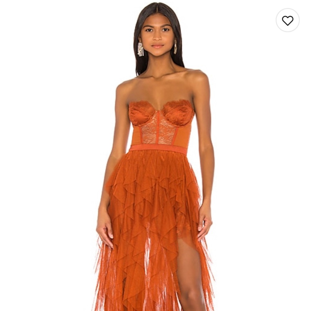 REVOLVE FOR LOVE AND LEMONS BUSTIER GOWN